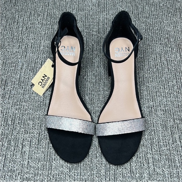 NWT! Madden NYC Women's Illie City Black Ankle Strap Block Heel Sandals 9.5 - Picture 6 of 13